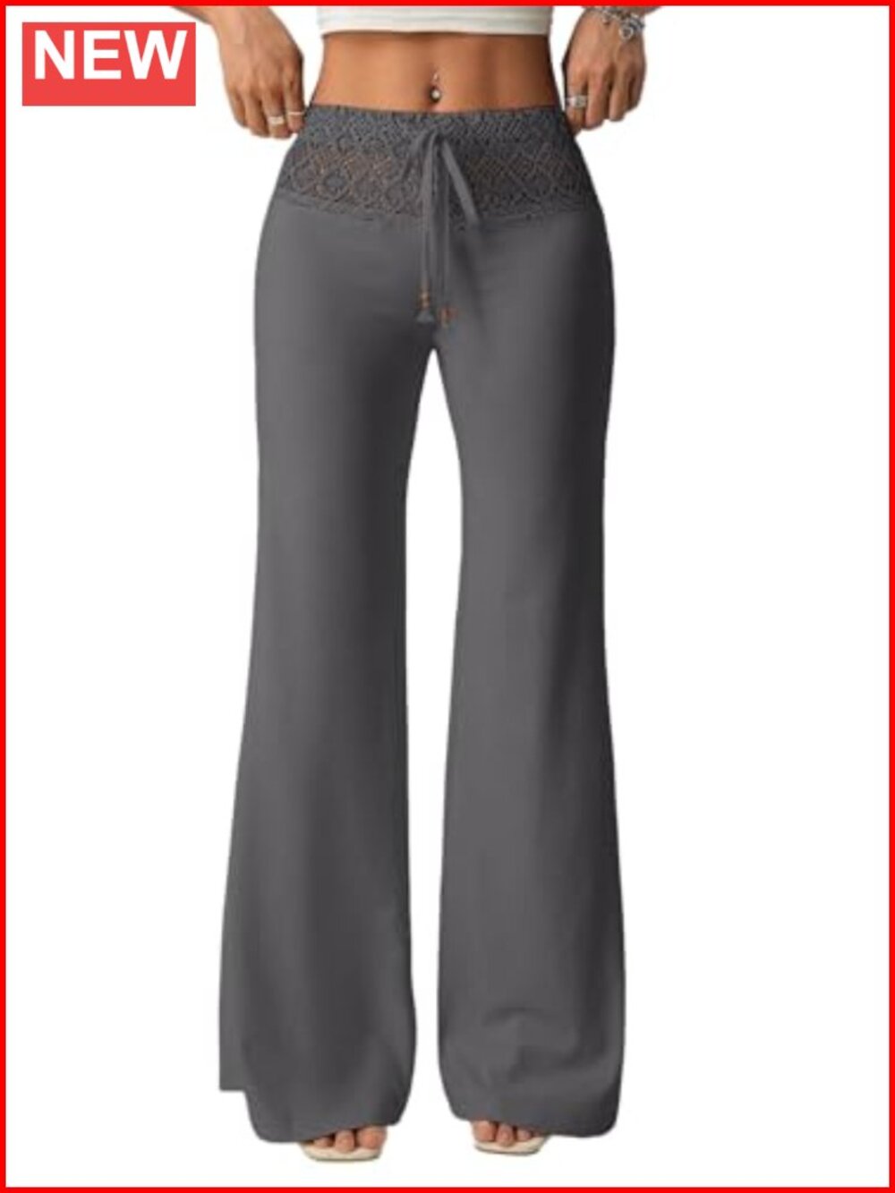 Wide Leg Pants Elastic High Waisted Palazzo Bell Bottoms Boho